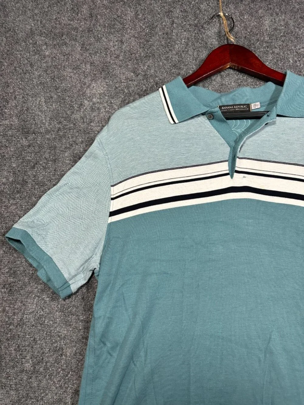 Banana Republic Polo Shirt Mens Large Luxury Touch Performance Short Sleeve